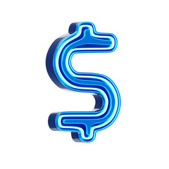 Fototapeta premium Dollar Symbol Letter 3D Shape Neo Futurist Text