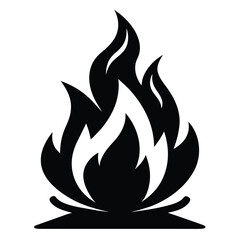 Solid color burning bonfire vector design