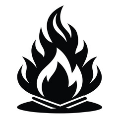 Solid color burning bonfire vector design