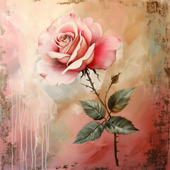background with painting rose 