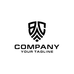 BC shield letter logo design template.