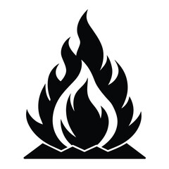 Solid color burning bonfire vector design