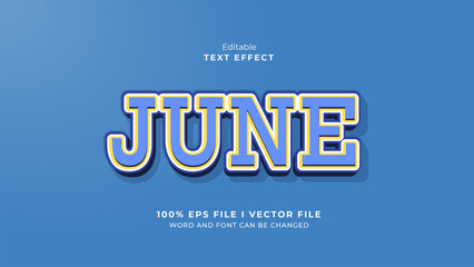 editable month of june  text effect.typhography logo