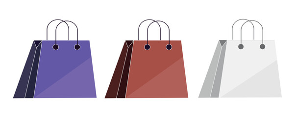 a set of shopping bags, a sale in the store, an empty package