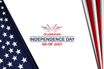 US banner template 4th of July independence day, President's Day Background Design, with USA flag, Poster, Greeting Card. Vector Illustration