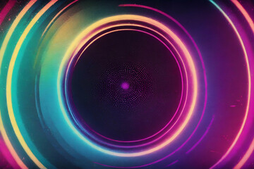 abstract neon grunge textured circle pattern background
