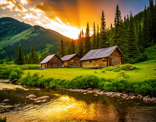 Log Cabins in the Woods