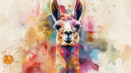 Colorful llama wall art, perfect for adding a touch of whimsy to any room.