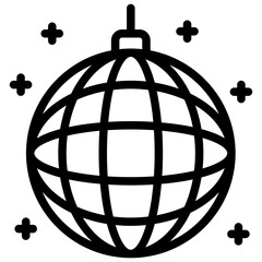 disco ball icon illustration design with outline
