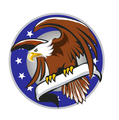 american eagle with flag