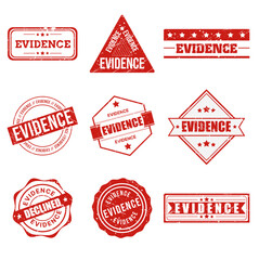 set of stamps with evidence