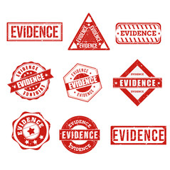 set of stamps with evidence