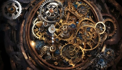 Fototapeta na wymiar Surreal Clockwork Dreams Mechanical Reveries Sur