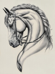 A Painting of a Profiled Power: Ink Splendor Captures Equine Majesty