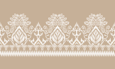 Hand draw Ikat floral paisley embroidery.geometric ethnic oriental pattern traditional.great for textiles, banners, wallpapers, wrapping vector design.