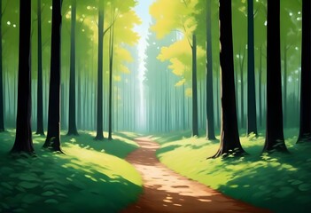 A landscape painting of a serene forest scene capt (6)