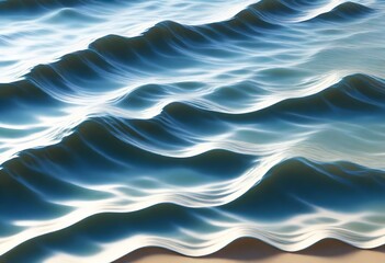 3d model A pattern of gentle waves washing onto th 1 - obrazy, fototapety, plakaty