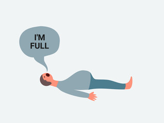 flat design satiety vector illustration