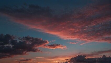  In the soft glow of dusk, a sky painted with hues of pink and blue whispers secrets to the dreaming hearts below ai_generated