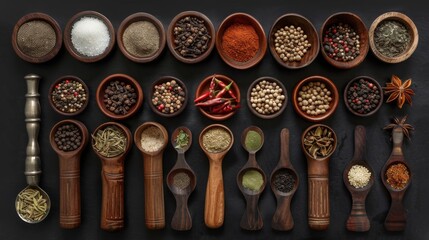 A collection of exotic spices and cooking utensils, inspiring culinary creativity and gastronomic delight