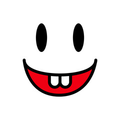 Vector illustration of happy smiling emoji on transparent background
