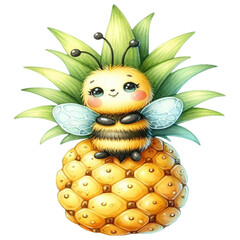 Bee on pineapple 