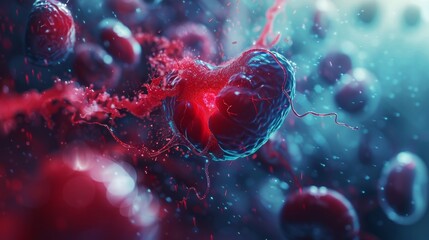 3D rendering image showcasing cutting-edge research and scientific advancements in the field of cardiovascular medicine, including novel therapies, biomarkers, and genetic studies