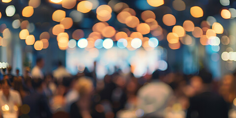 defocused image capturing the excitement Corporate Event or International Exhibition Blurred Crowd at a Convention Center Concept Corporate Event International Exhibition Blurred Crowd Convention Cent
