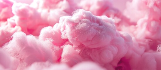 Macro fluffy pink cotton candy.