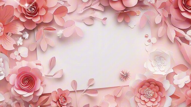 copy space background with paper-cut flower in pastel color