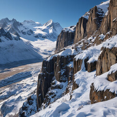 snow covered mountains