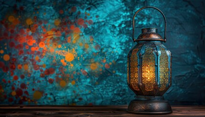 Vintage arabic lantern, theme of Eid-al-Adha - obrazy, fototapety, plakaty