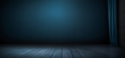 Perspective floor backdrop blue room studio with light blue gradient spotlight backdrop