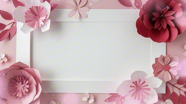 copy space background with paper-cut flower in pastel color