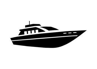Yacht silhouette vector illustration isolated on a white background. Yacht silhouette concept design.
