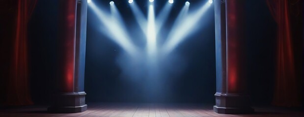 Stage spotlight effect, black background