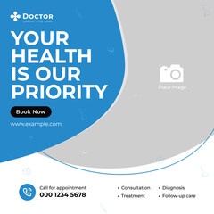 Medical social media healthcare banner vector post