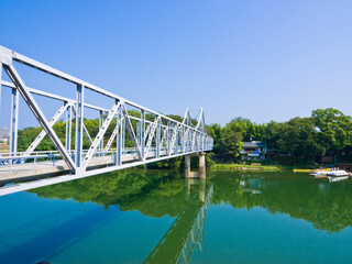 The bridge over Asahi river(Okayama castle canal) at Okayama city, Japan.