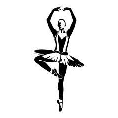 Continuous Line Art Drawing. Ballet Dancer ballerina. Vector Illustration silhouette of a dancer