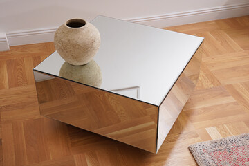 Modern mirror table in living room