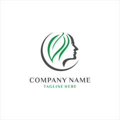 Vector Illustration of Green and Leaf Beauty Logo Sign with green color on white background, design inspiration.