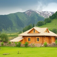 house in the village, Luxury white house in the village, Ai Generate 