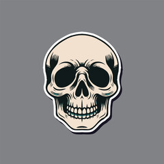 Skull Vector Design in Traditional Style
