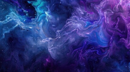 Abstract cosmic texture with vibrant blue and purple hues