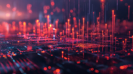 Fototapeta premium Digital background featuring data visualization