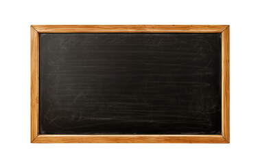 Blank vintage chalkboard with a wooden frame isolated on a transparent background. Generative AI