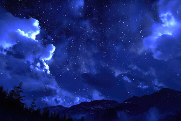 Deep indigo night sky inspiring awe