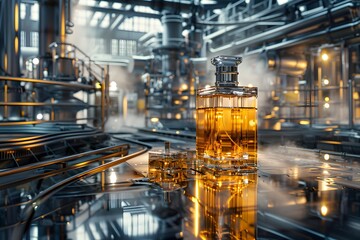 Perfume factory concept in the future with design from AI.