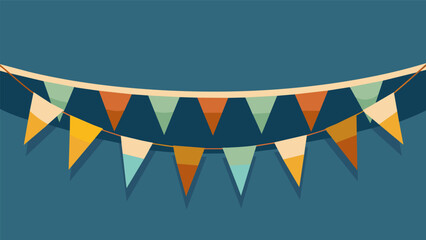 A bunting banner hanging from the deck adding a touch of oldfashioned charm to the festivities.. Vector illustration