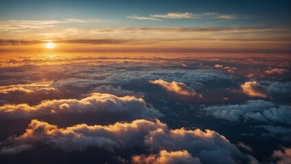 sunset over the clouds